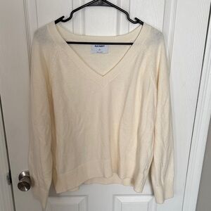 Cream V-Neck Sweater